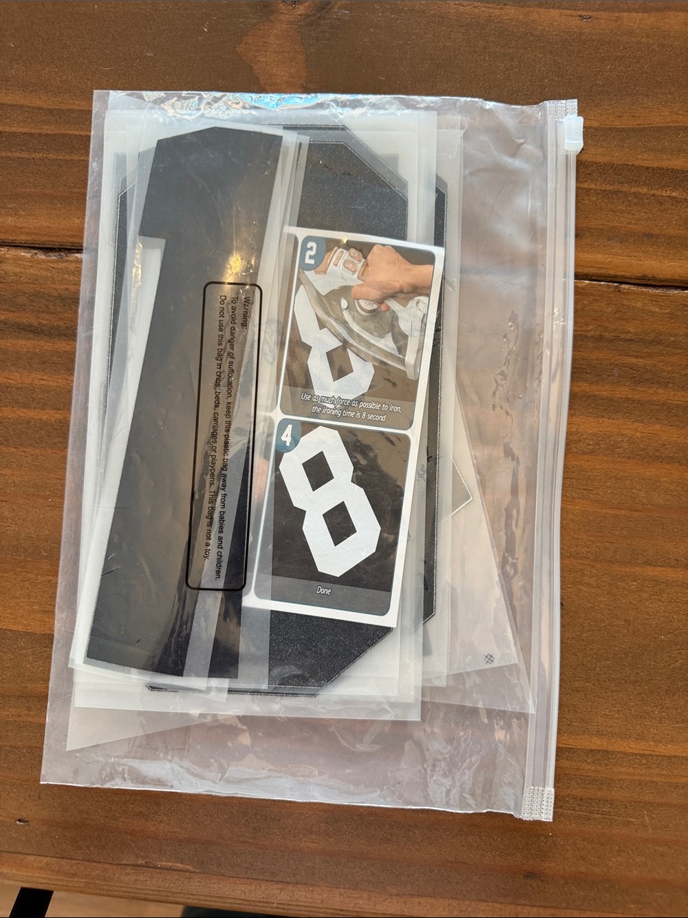 Black 8” Iron-on Numbers